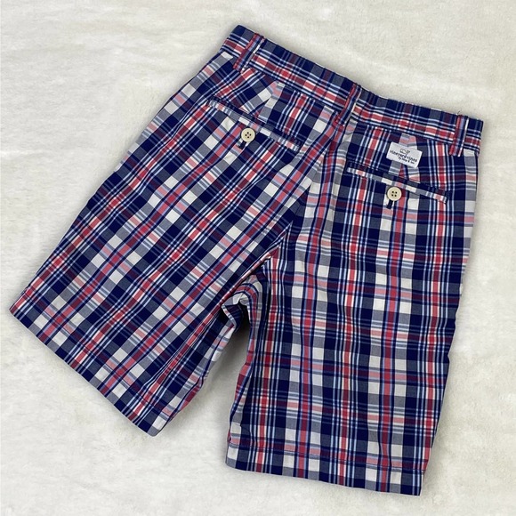 Vineyard Vine Boys Red, White, & Blue Plaid Breaker Shorts - Picture 2 of 6